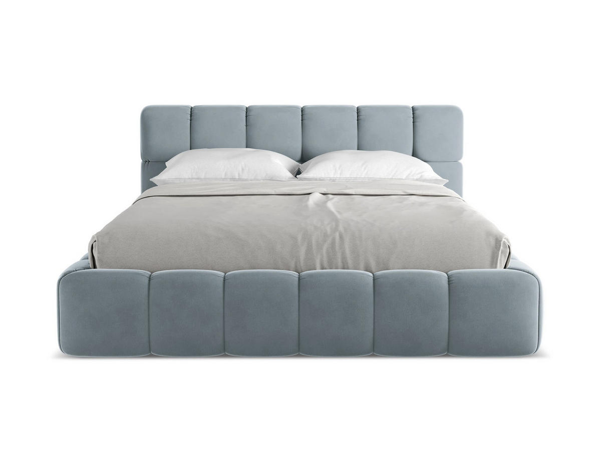 POLSTERBETT mit Bettkasten und Lattenrost 180x228 Blau - Blau/Schwarz, Kunststoff/Textil (160/200cm) - Makamii
