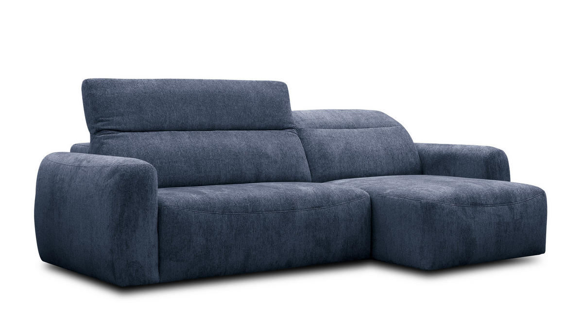 ECKSOFA NERO 4-Sitzer, dunkelblau - Schwarz/Dunkelblau, Holz/Textil (272/81/159cm) - Courtois Laville