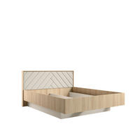 BETT VARENO – 160×200 cm mit Lattenrost,ohne Bettkasten Barista Eiche / Wüstensand - Eichefarben, Holzwerkstoff (160/200cm) - Milaros Markt