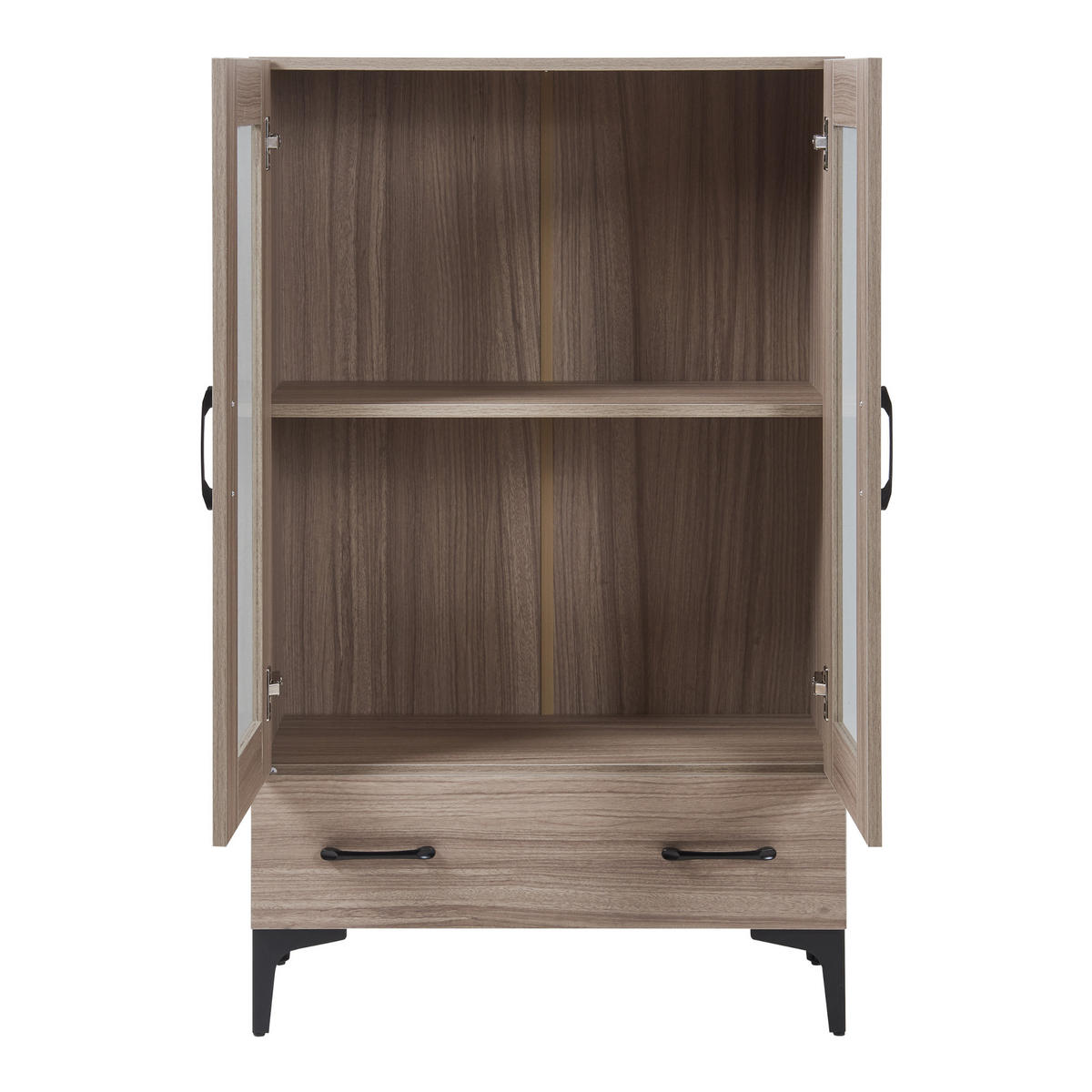 VITRINE Søndersø - Sonoma Eiche, Glas/Holzwerkstoff (70/115/31cm) - [en.casa]