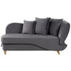 CHAISELONGUE Samtstoff dunkelgrau mit Bettkasten rechtsseitig Meri - Dunkelgrau/Grau, Textil (156/73/69cm) - Beliani