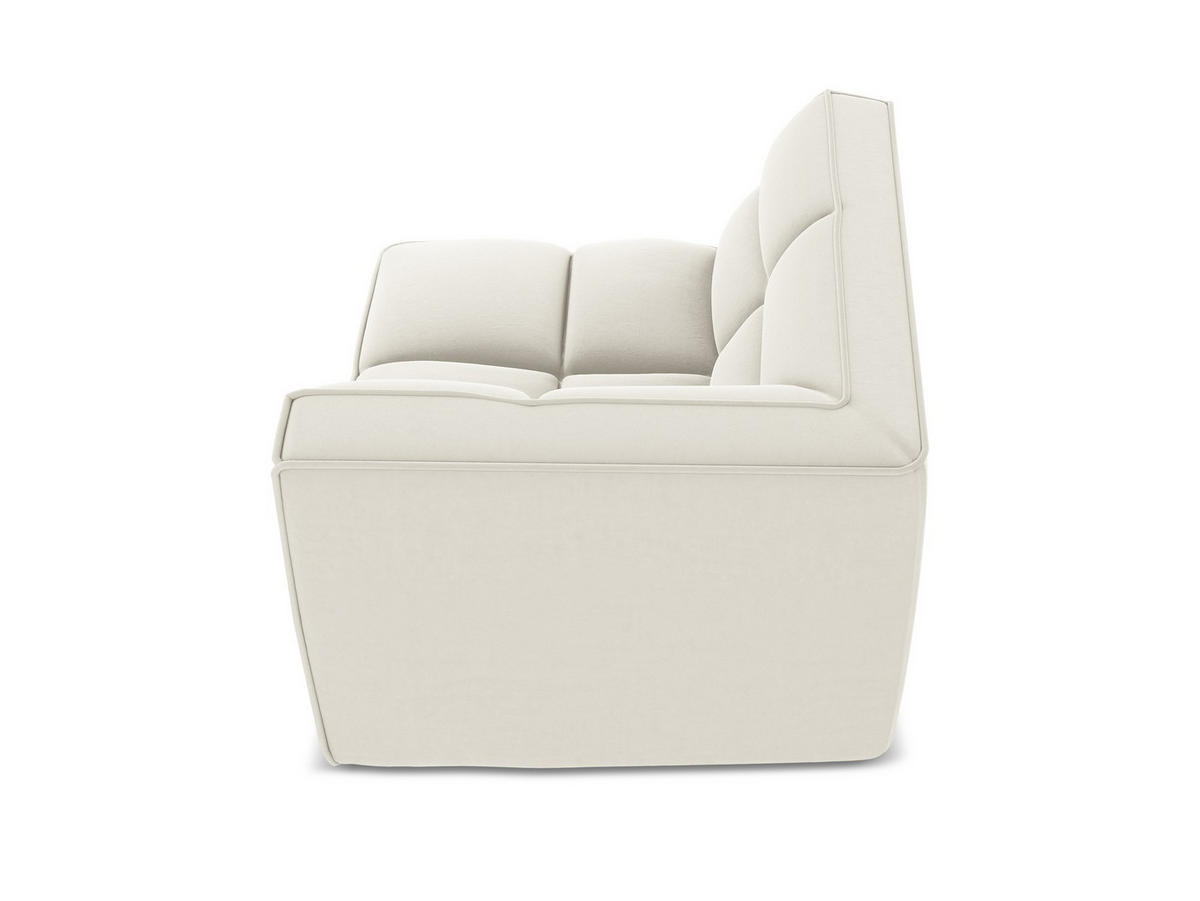 SOFAELEMENT Samt Stoff Beige - Beige/Creme, Kunststoff/Textil (98/75/98cm) - Makamii