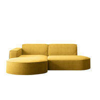 ECKSOFA Modena Studio, Cord Stoff Gelb Links - Gelb, Holzwerkstoff/Textil (165/236cm) - Kaiser Möbel