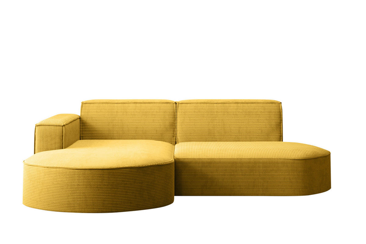 ECKSOFA Modena Studio, Cord Stoff Gelb Links - Gelb, Holzwerkstoff/Textil (165/236cm) - Kaiser Möbel