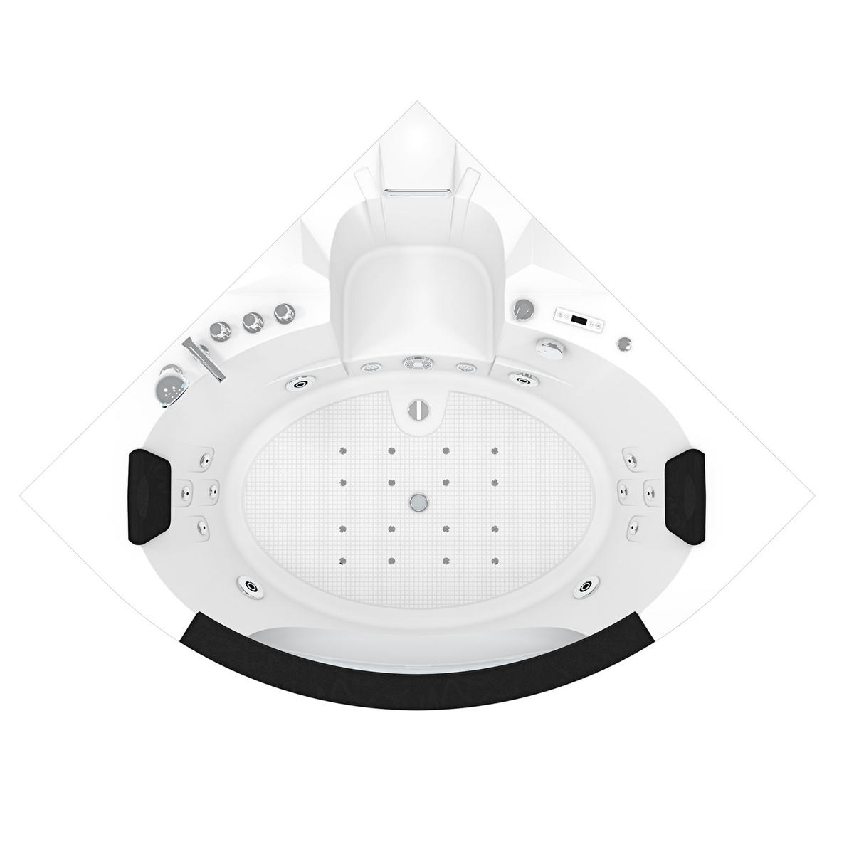 WHIRLPOOL Pool Badewanne Wanne W06H 152x152cm - Weiß, Glas/Kunststoff (152/65/152cm) - AcquaVapore by Sandra Jentho