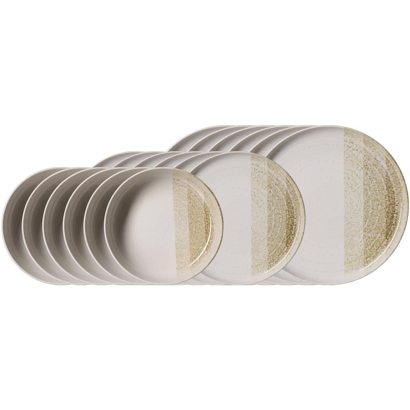 TELLER-SET Trio Creme 18er Set - Creme, Keramik (2/2/2cm) - Ritzenhoff Breker