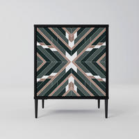 SIDEBOARD DIMENSION DELIGHTS, Schwarz, 57,5x42x72,5 cm, Schwarze Metallfüße - Multicolor/Schwarz, Holzwerkstoff/Metall (57.5/72.5/42cm) - SpaceRebels