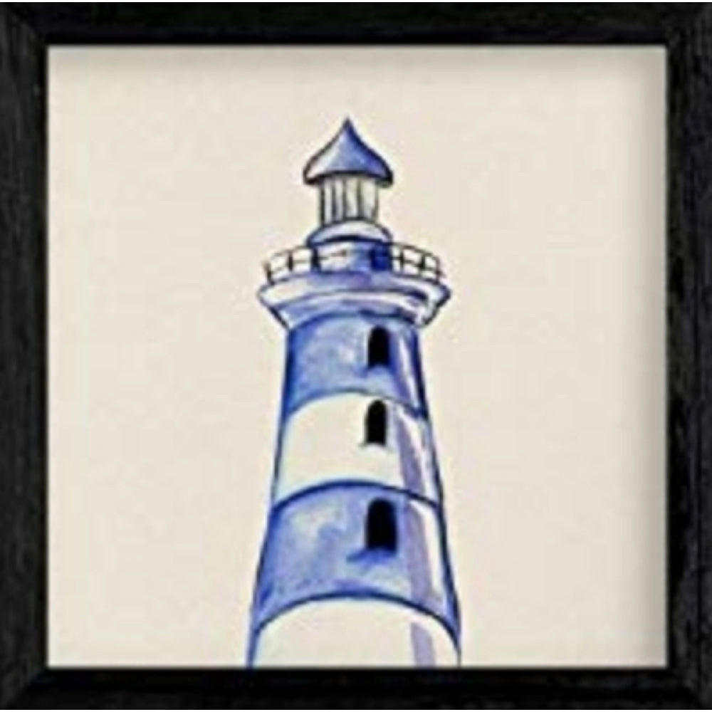 POSTER Square Meereszeichnungen 20X20cm Schwarzer Rahmen - Schwarz, Papier (20/5/20cm) - Nacnic