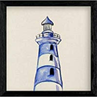 POSTER Square Meereszeichnungen 20X20cm Schwarzer Rahmen - Schwarz, Papier (20/5/20cm) - Nacnic