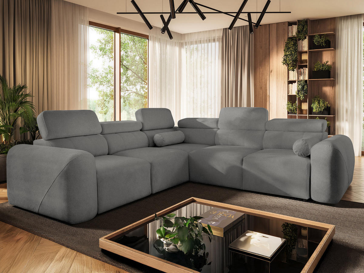 ECKSCHLAFSOFA Volare III, Seite: Links - Dunkelgrau, Holz/Textil (273/272cm) - MIRJAN24