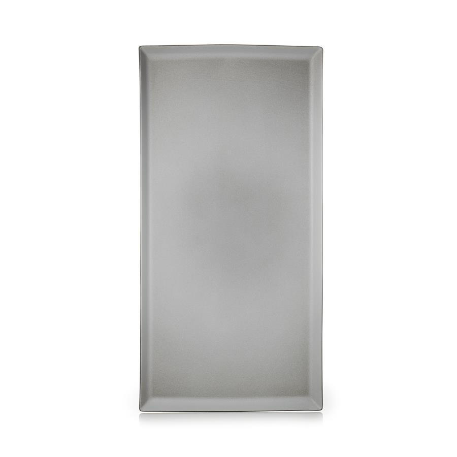 SERVIERPLATTE RECHTECKIG EQUINOXE 55,5 cm Pfeffer - Hellgrau, Keramik (28/3/55.5cm) - Revol Porcelaine France