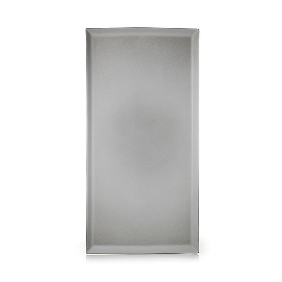 SERVIERPLATTE RECHTECKIG EQUINOXE 55,5 cm Pfeffer - Hellgrau, Keramik (28/3/55.5cm) - Revol Porcelaine France