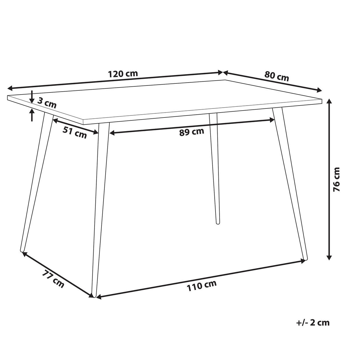 ESSTISCH 120/80/76 cm Hellgrau Rechteckig Santiago - Grau, Holzwerkstoff (120/80/76cm) - Beliani