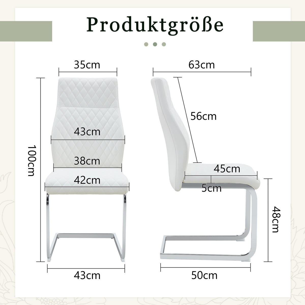 SCHWINGSTUHL DE-36563 2er-Set mit PU-Bezug und Metallrahmen Weiß - Weiß, Metall (63/100/43cm) - ComfortXL