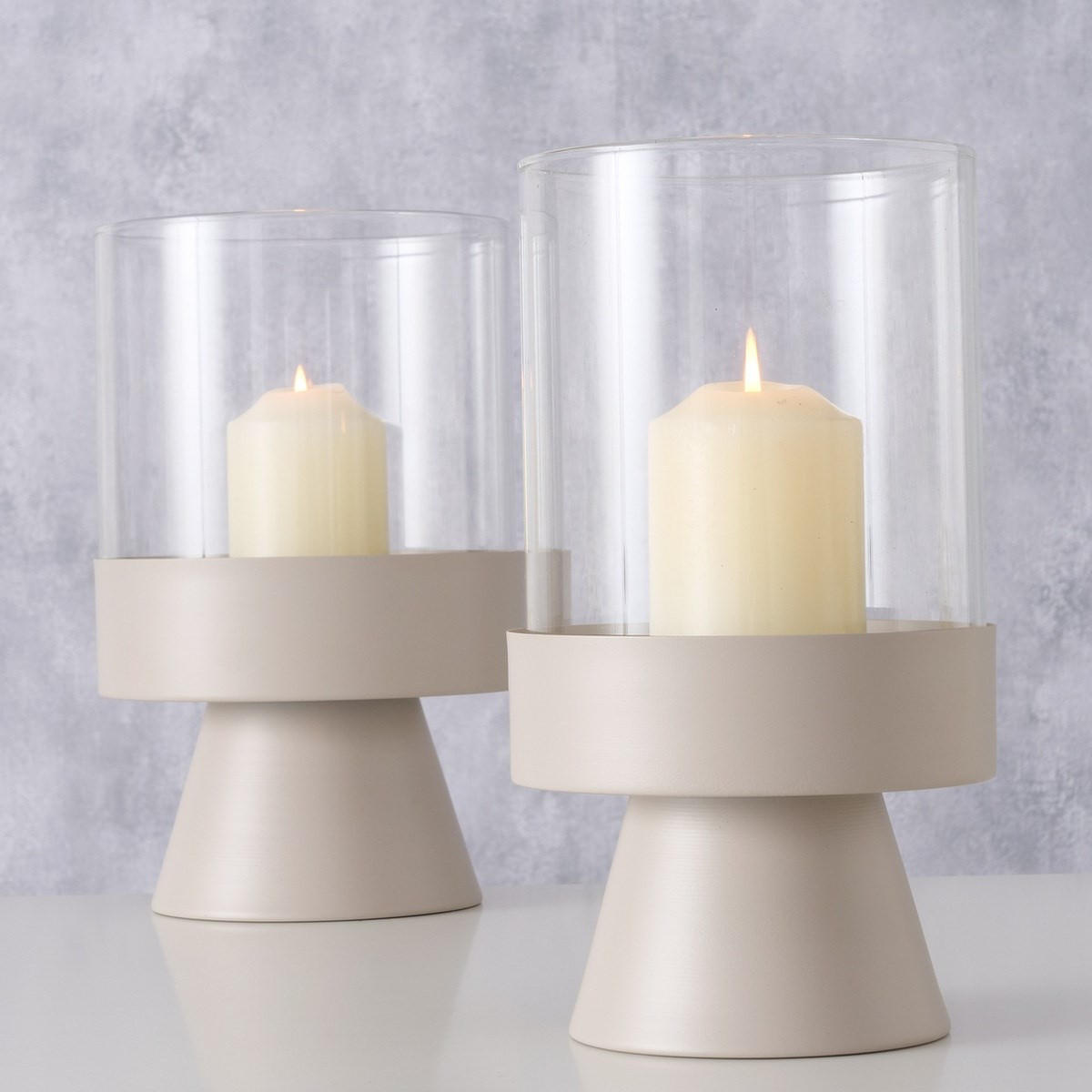 KERZENHALTER aus Glas Pallas - Beige, Glas (19/29/19cm) - Boltze Home