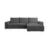 ECKSOFA Alice mit Bettkasten und Schlaffunktion, Cordstoff in L-Form - Dunkelgrau, Textil (289/184cm)