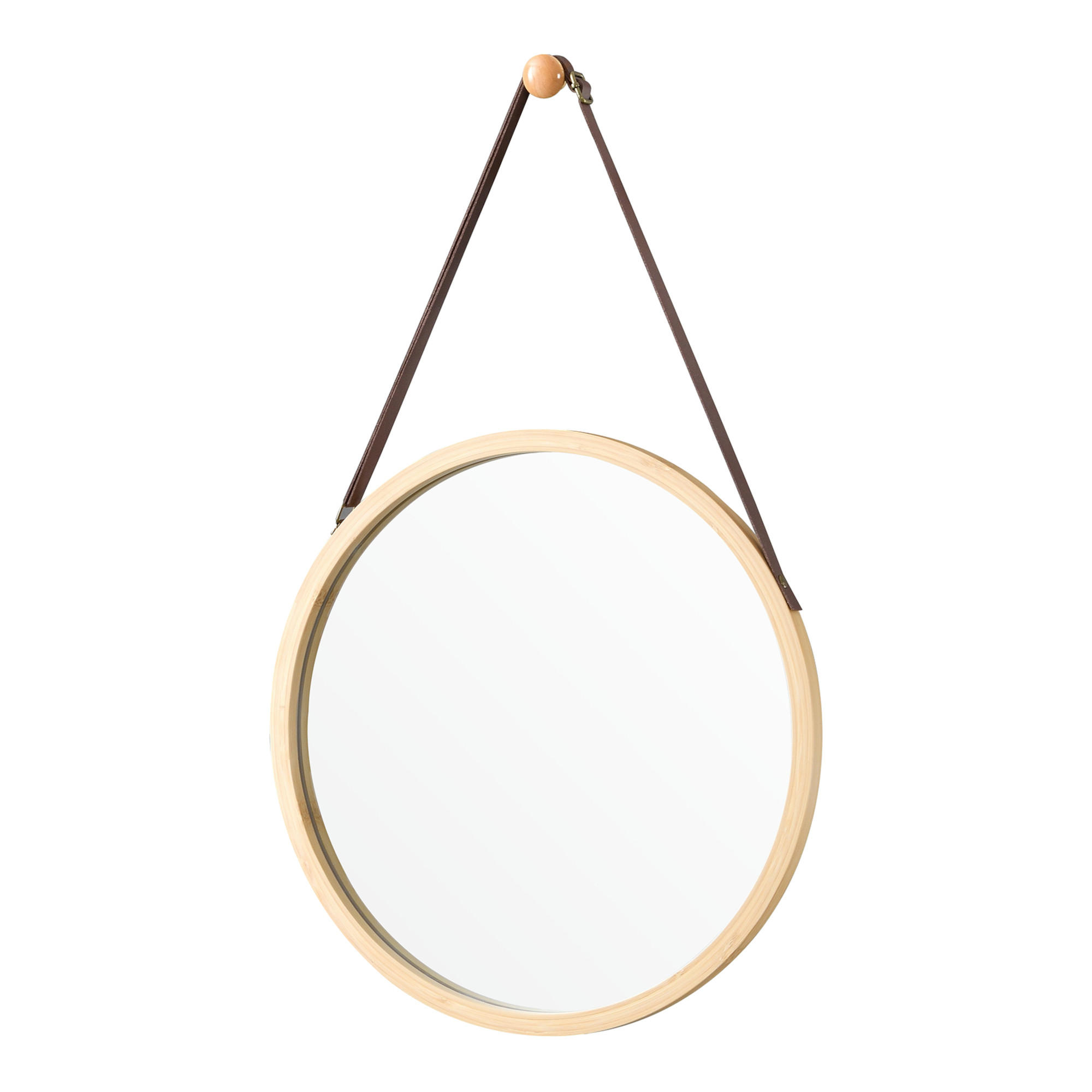 WANDSPIEGEL Bykle - Naturfarben, Glas/Holz (35/60/35cm) - [en.casa]