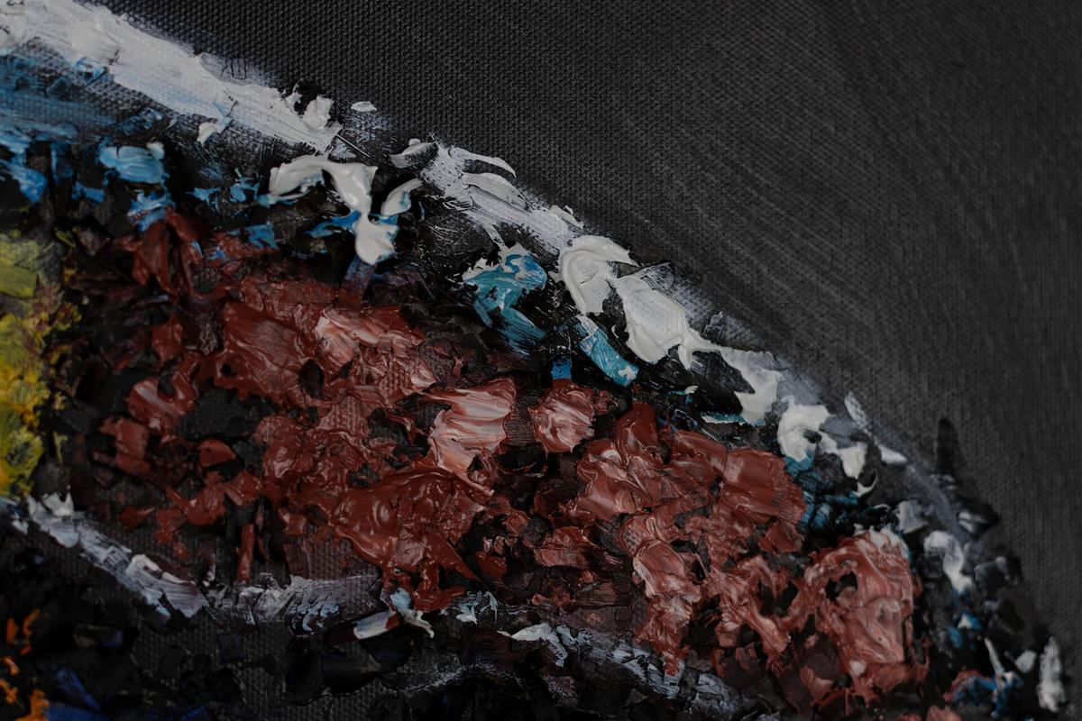 ACRYLBILD HANDGEMALT 90/60 cm - Multicolor/Schwarz, Holz/Textil (1.3/60cm) - KUNSTLOFT