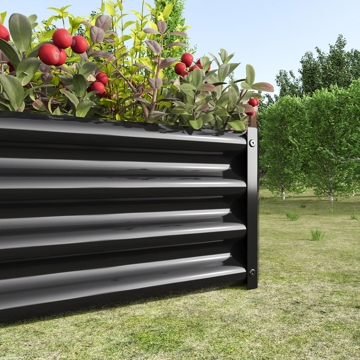 HOCHBEET Metall robust offen anthrazit - Schwarz, Metall (120/30/60cm) - Fortuna Lai