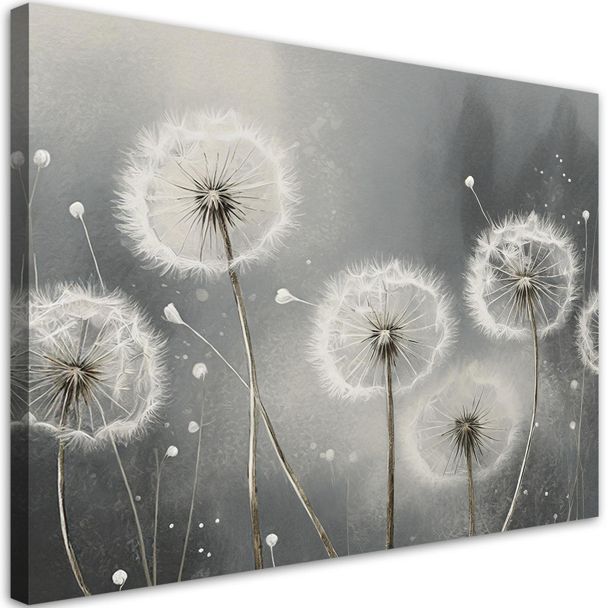 WANDBILD aufblasbare pflanzen in grautönen - Grau, Textil (60/40cm) - Feeby