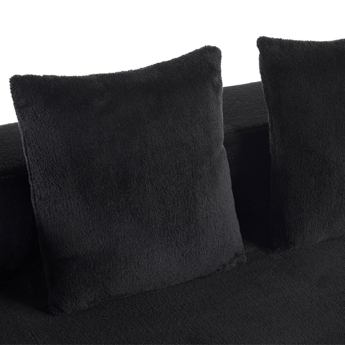 2-SITZER SCHLAFSOFA Stoff Schwarz klappbar mit Kissen - Schwarz, Textil (190/48/104cm) - WISHDOR