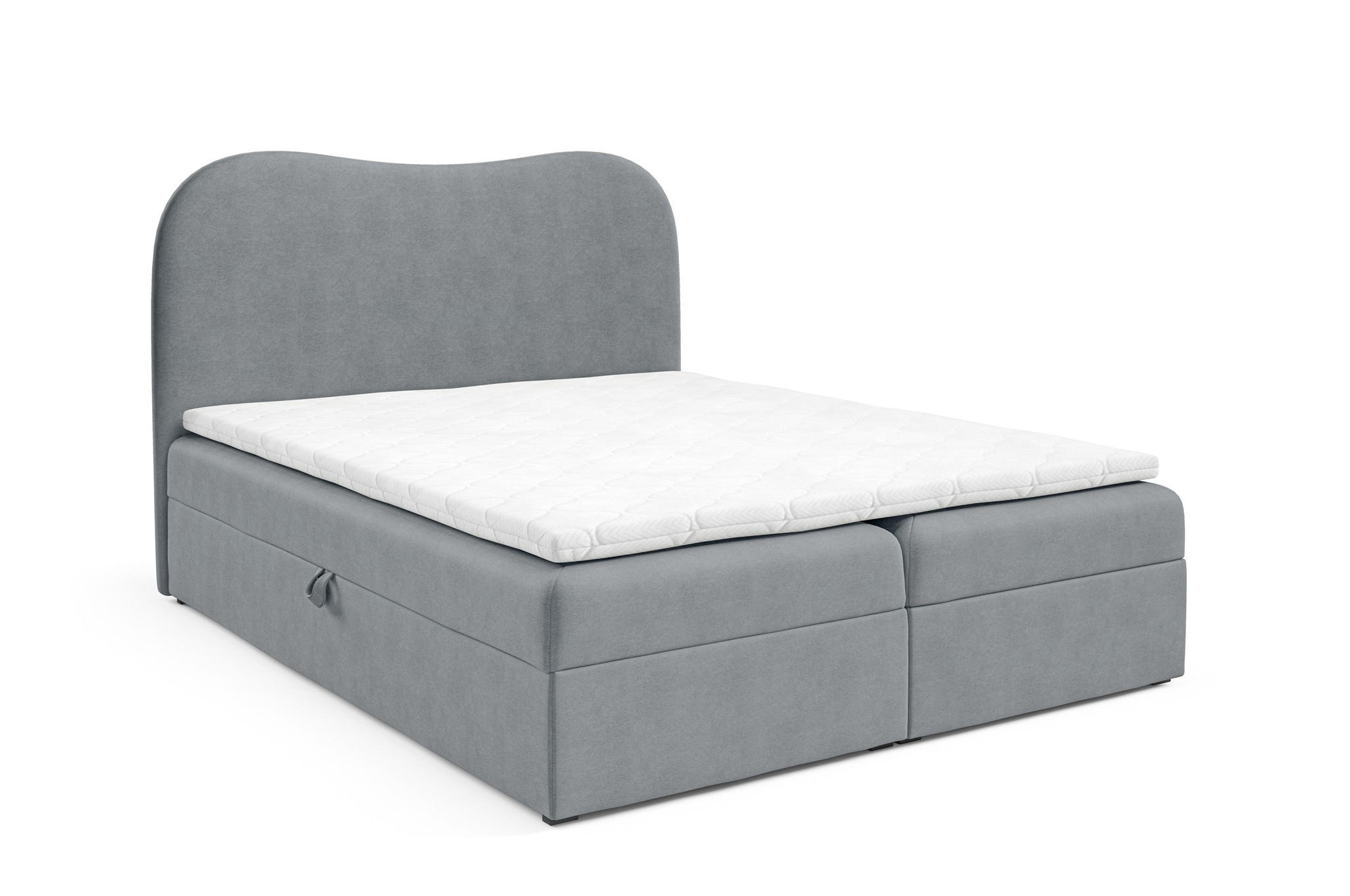 BOXBETT Darlin - Grau, Holzwerkstoff/Textil (120/200cm) - Fun Möbel