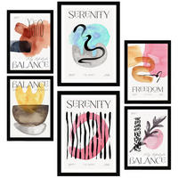 POSTER Set Mit 6 Emotionen A3 & A4 Schwarzer Rahmen - Schwarz, Papier (29/3cm) - Nacnic