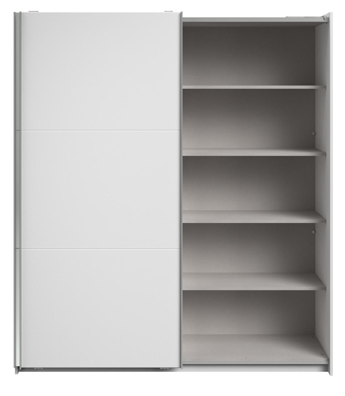 KLEIDERSCHRANK weiß 178 cm, Schwebetürenschrank 2-türig mit Spiegel und Soft-Close - Weiß, Glas/Holzwerkstoff (178/203/59cm) - Parisot Meuble