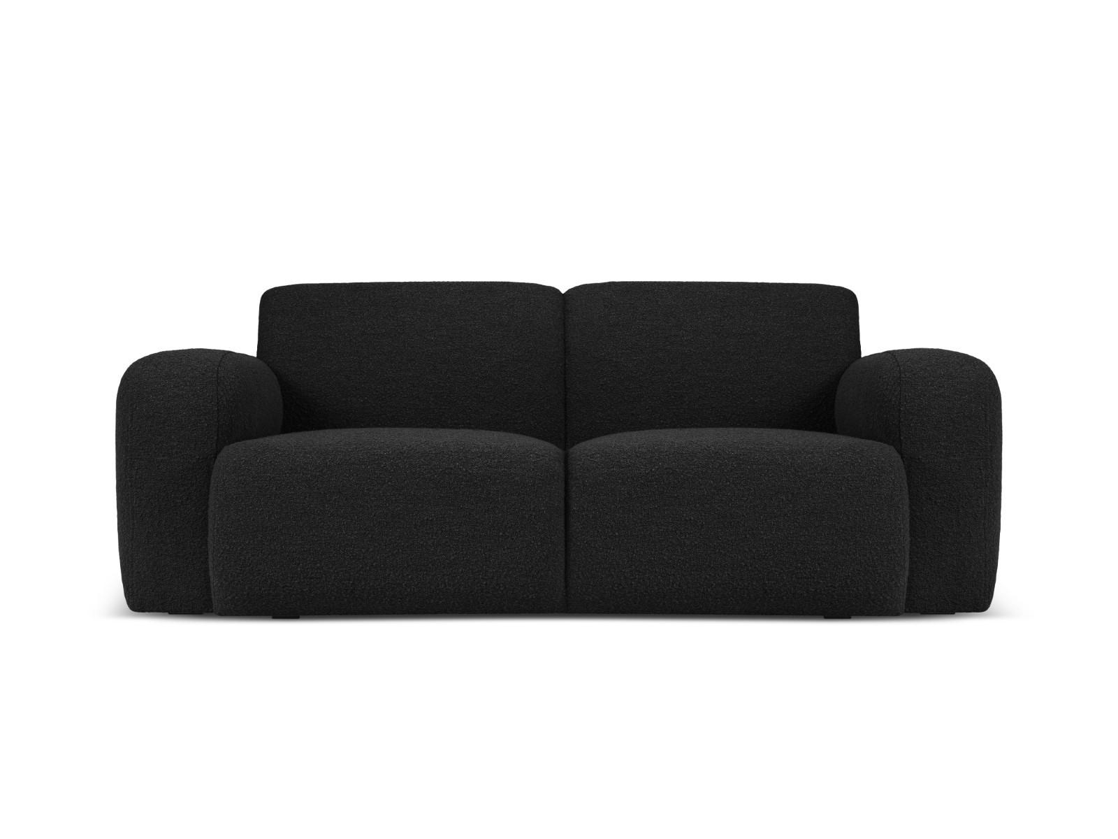 SOFA Molino aus Boucle schwarz 2 Sitzplätze - Schwarz, Textil (95/72/170cm) - Micadoni