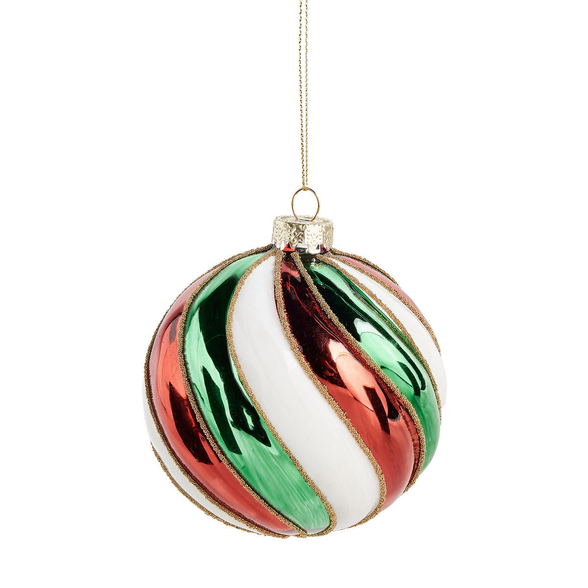 WEIHNACHTSKUGEL Glas CANDYBALL, Ø100 mm, Weiß, Christbaumkugeln, Weihnachtsdeko Xmas, Christmas Deko - Weiß, Glas (10/10/10cm) - home&you