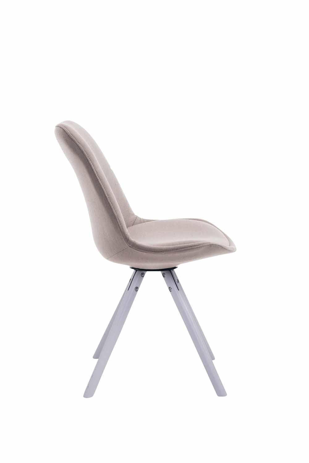 STUHL Stoff Taupe - Taupe/Weiß, Holz/Textil (48/84/56cm) - CLP