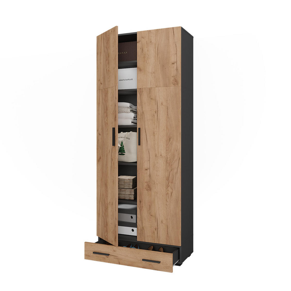 Anthrazit, Holzwerkstoff (80/201.2/37cm) - Vicco