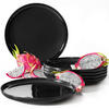TELLER-SET VICTO 6-tlg Speiseteller - Schwarz Hochglanz, Keramik (27/2.5/27cm) - KONSIMO®