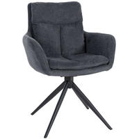 ARMLEHNENSTUHL Stoff Schwarz - Schwarz, Textil/Metall (60/88/65cm) - CLP