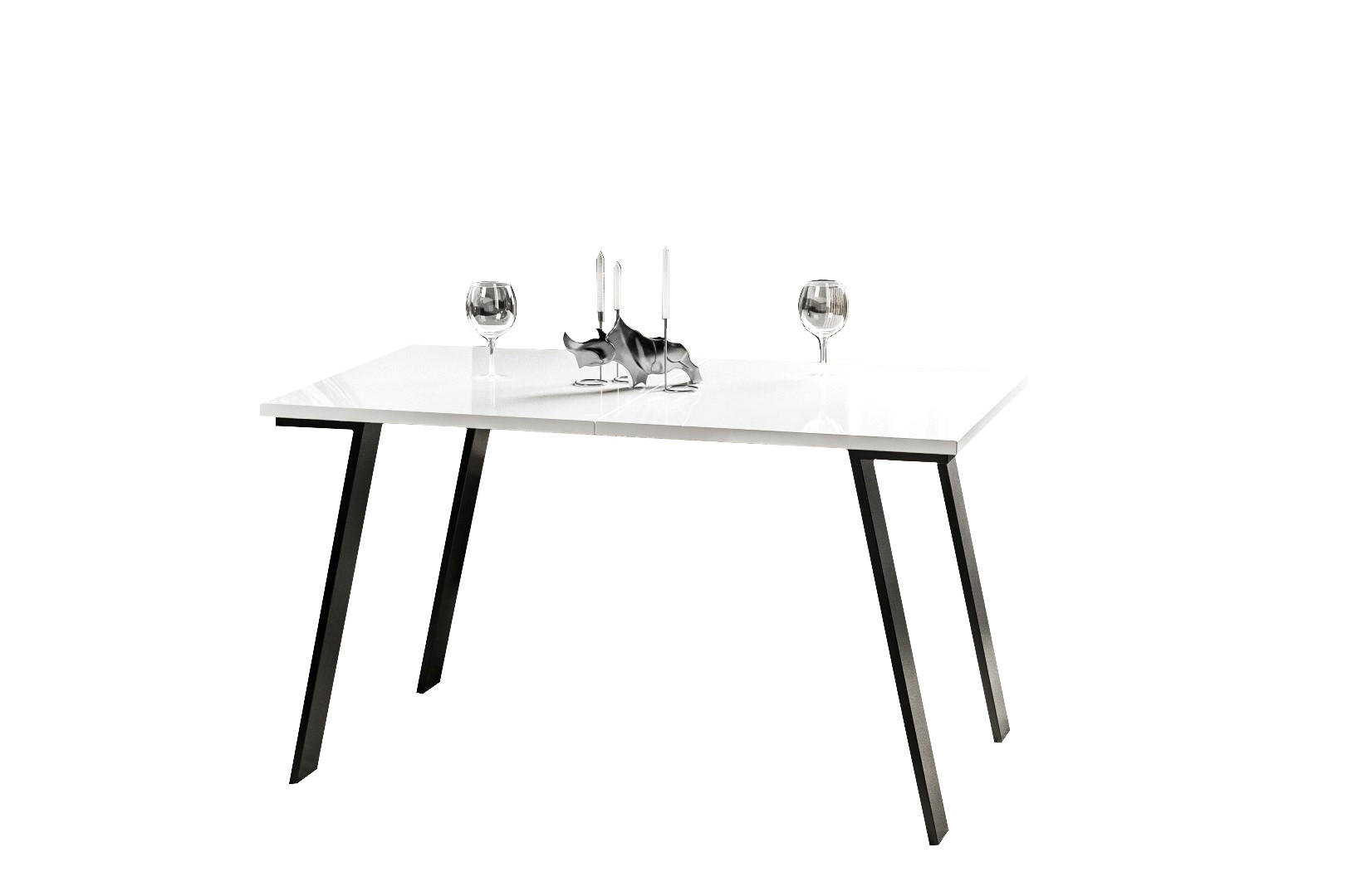 Endo-Moebel Esstisch Weiß Hochglanz 80x76x130 cm