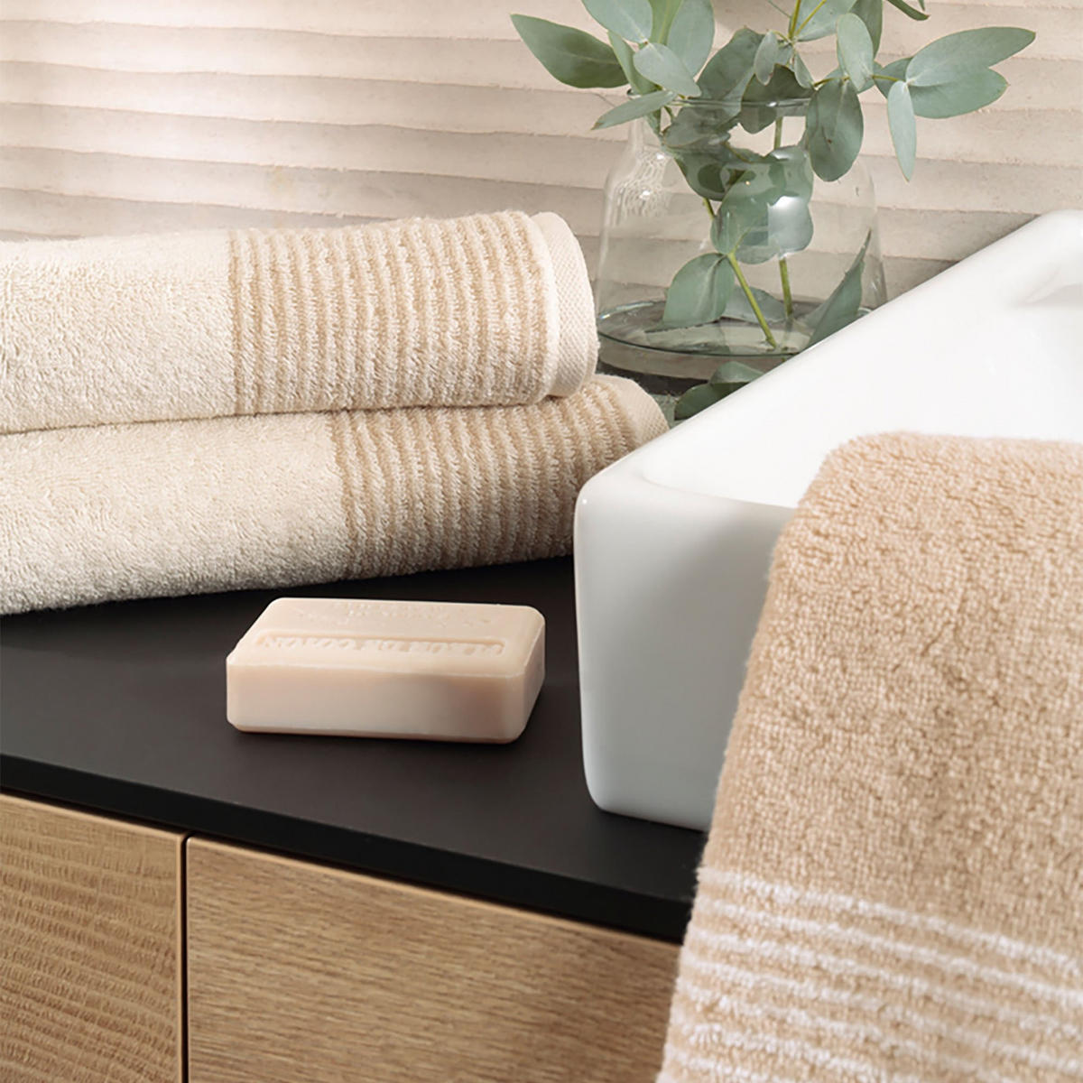 HANDTUCH Frottee in Beige 50 x 100 cm - Naturfarben, Naturmaterialien (100/50cm) - Cawoe