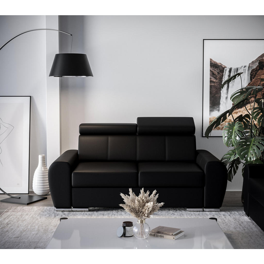 Thumbnail - O-Sofa Schlafsofa, Schwarz, Textil, 2-Sitzer, 180x96x99 cm, Wohnzimmer, Sofas & Couches, Schlafsofas