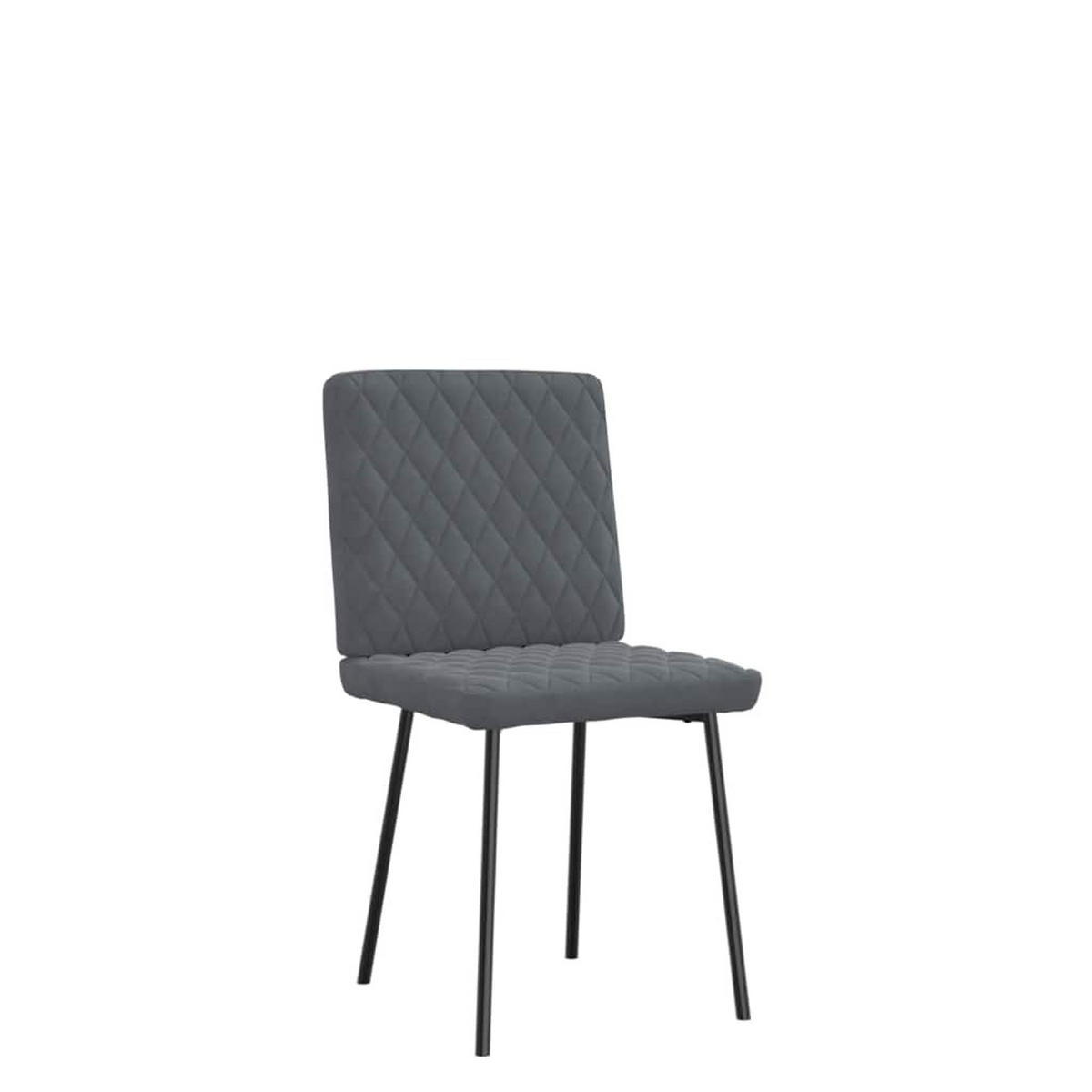 ESSZIMMERSTÜHLE 2 Stk. Dunkelgrau Samt 45*54*83cm - Dunkelgrau, Metall (45/83/54cm) - ZMH