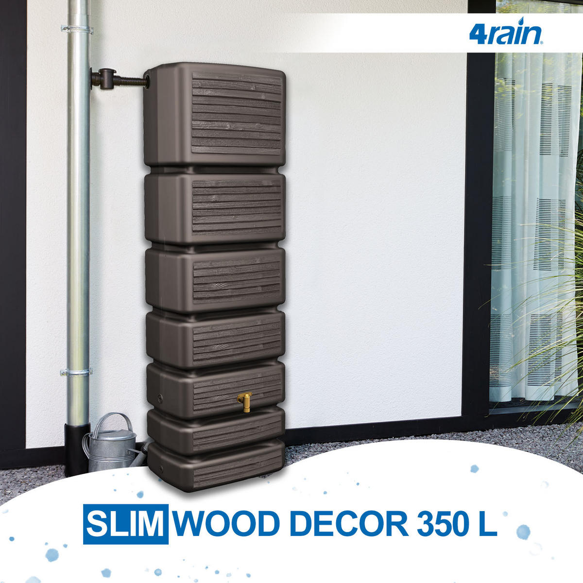WANDTANK 350 L, dark - Braun, Kunststoff (60/184/39cm) - 4rain