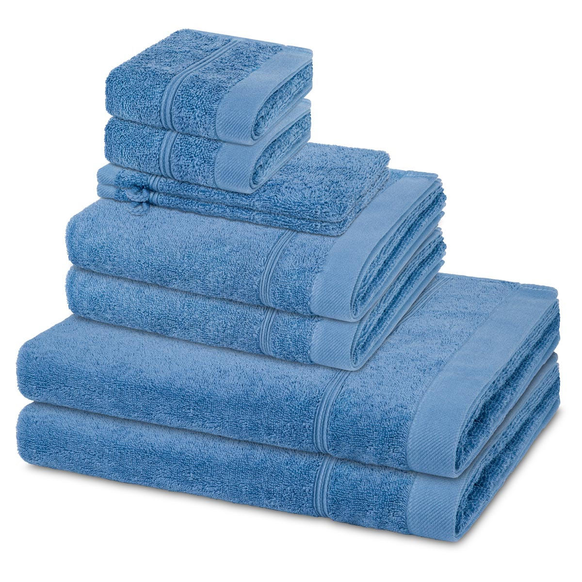 FROTTIERSET Rubin 8-teilig - Blau, Textil (50/100cm) - Ross
