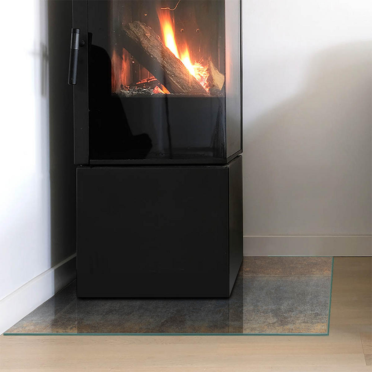 GLASPLATTE für Kamin 60x60 cm - Braun, Glas (60/60/0.4cm) - TULUP