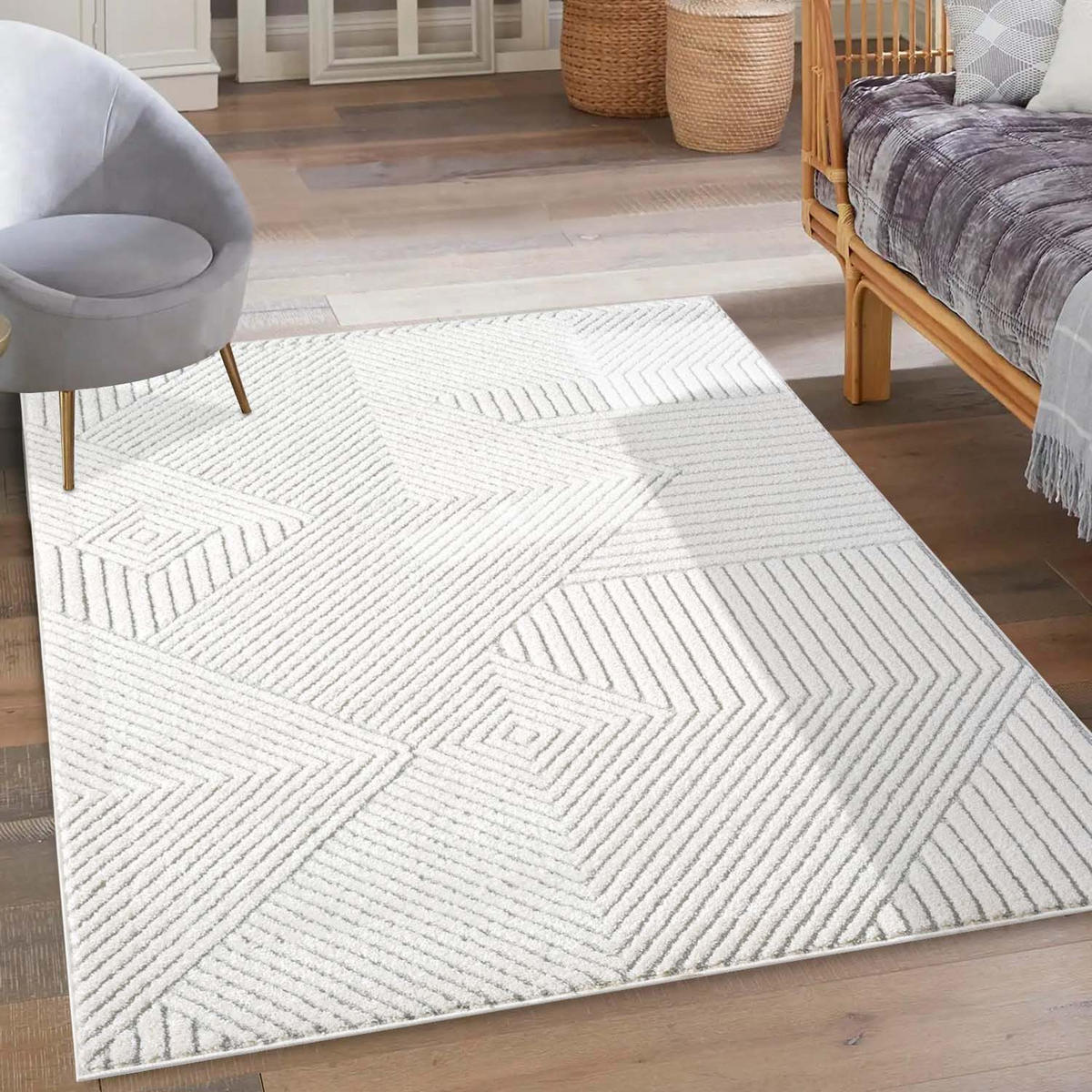 KURZFLOR-TEPPICH Lounge 0632 Grau 120x170 cm - Grau, Textil (120/170cm) - carpet city