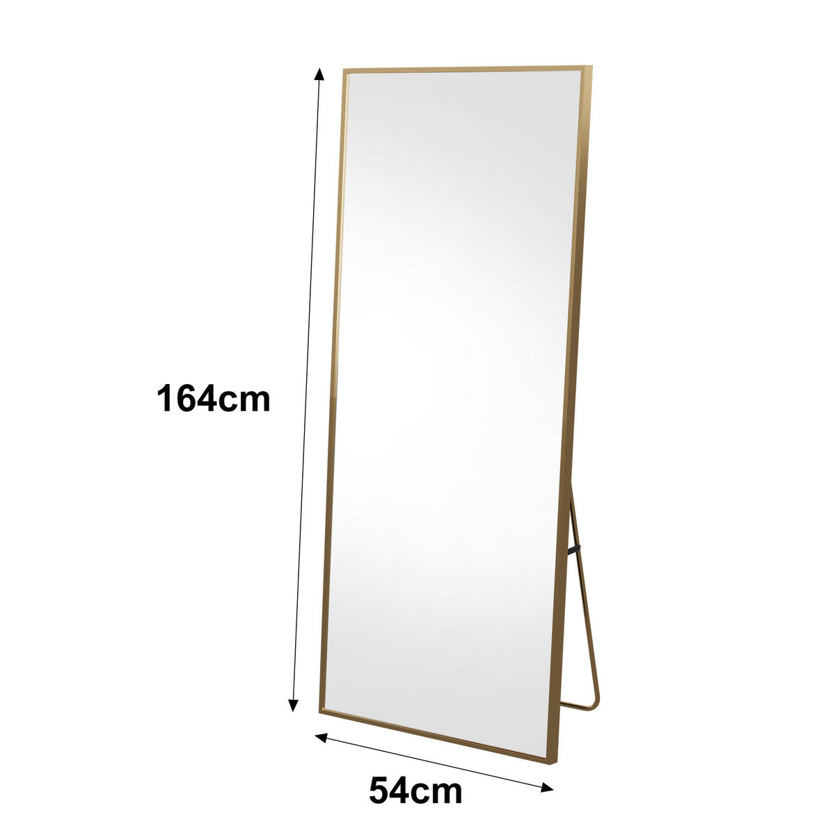 STANDSPIEGEL 164x54 cm Metallrahmen rechteckig gold - Goldfarben, Holz (54/164/2cm) - Fortuna Lai