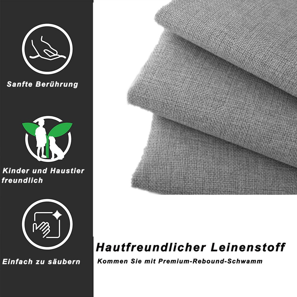 POLSTERBETT 90×200 cm mit bettkasten, hydraulisches stauraumbett, kinderbett mit hohes leinen-kastenbett, grau - Grau, Holz/Metall (90/200cm) - GENKI LIVING