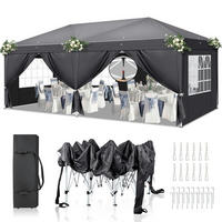 FALTPAVILLON 3x6 m Anthrazit mit 6 Seitenteilen - Anthrazit, Metall (300/265/600cm)