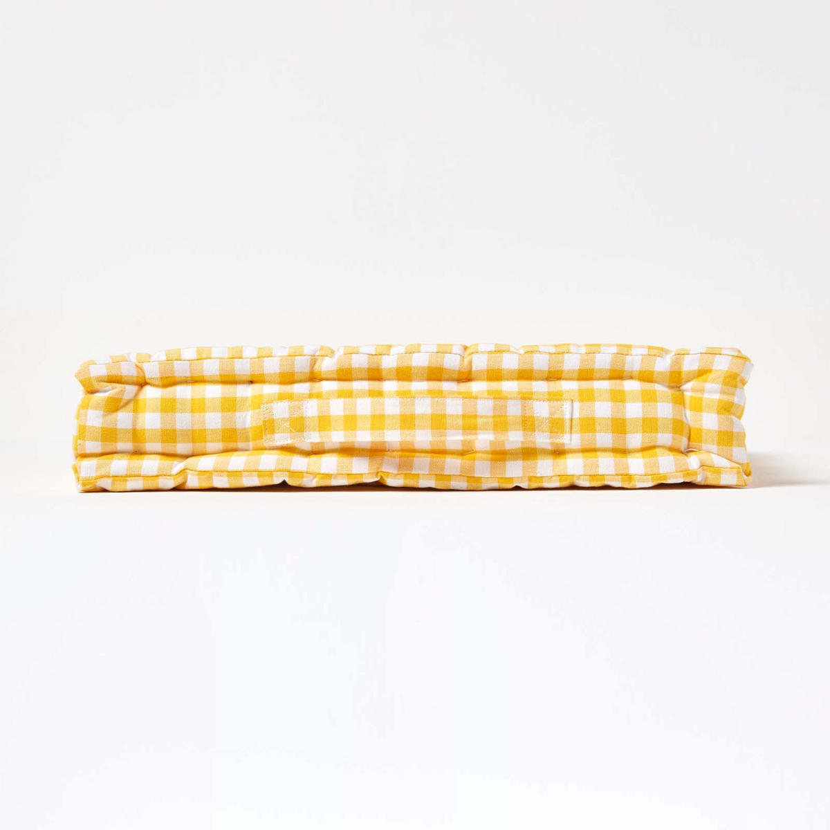 SITZKISSEN gelb kariert 40/40/8 cm – Bodenkissen Vichy-Karo - Gelb, Textil (40/40/8cm) - Homescapes