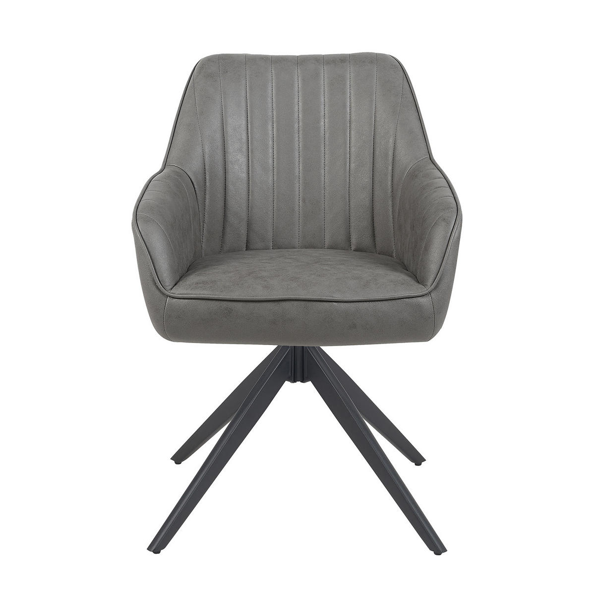 ARMLEHNSTUHL ARVIT - Schwarz/Grau, Textil/Metall (58/87/61cm) - B&D Home