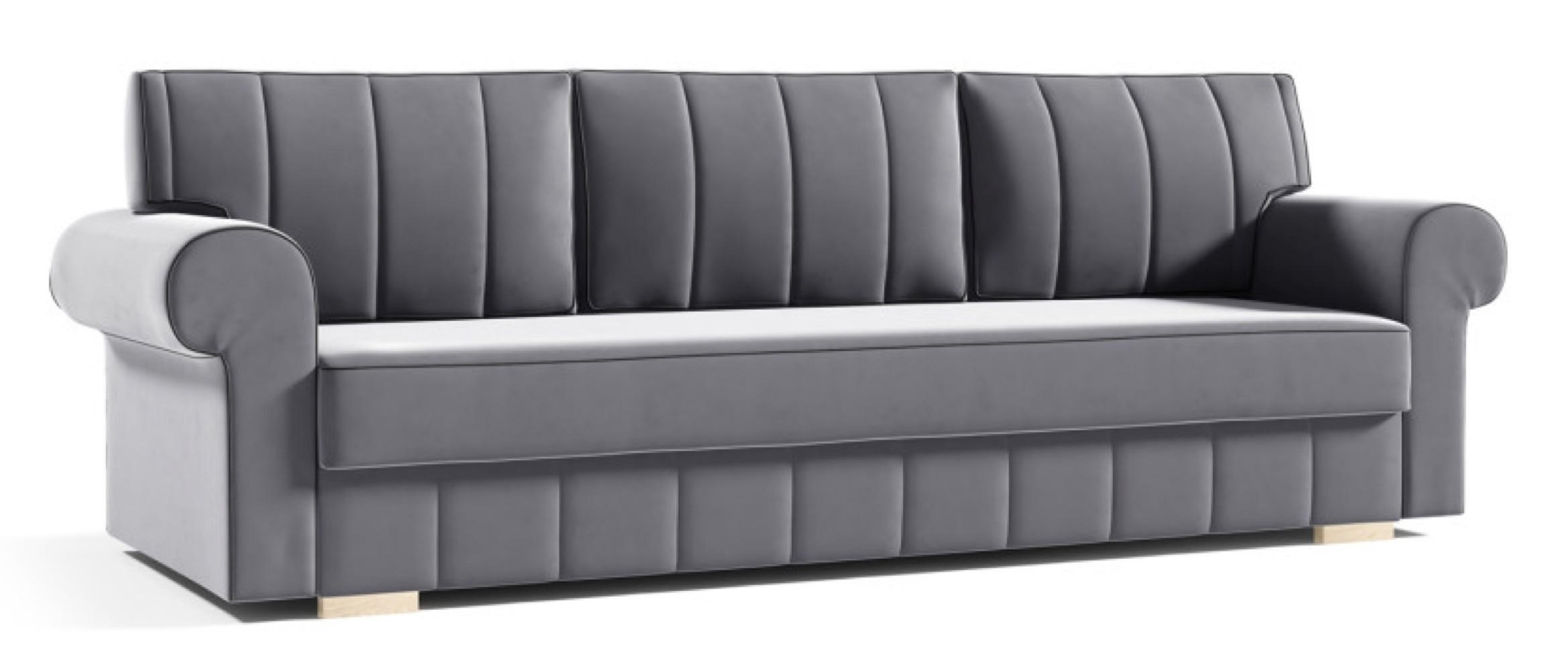 SOFA Grafit INES Mit Steppungen - Graphitfarben, Textil (237/90/85cm) - Sepro Meble