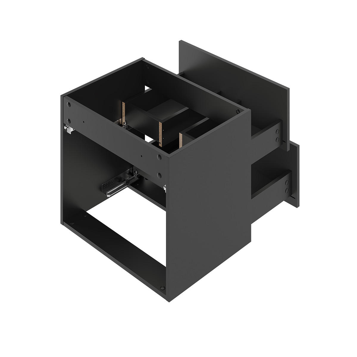 BADMÖBEL Lexa 2er-Set Schwarz - Schwarz, Holzwerkstoff (60/50/45.8cm) - Petits-meubles