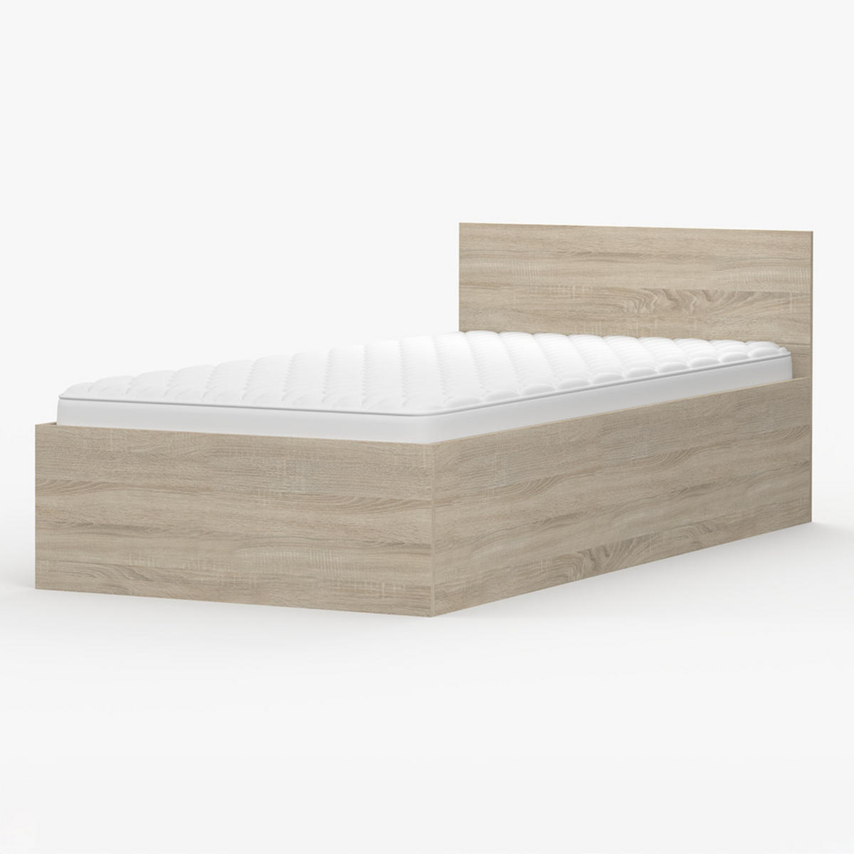 BETT 90×200 JONAS III 46 Sonoma Eiche/ Sonoma Eiche - Sonoma Eiche, Holzwerkstoff - imoebel24